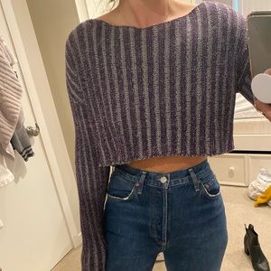 Striped cropped, knit sweater sz XS